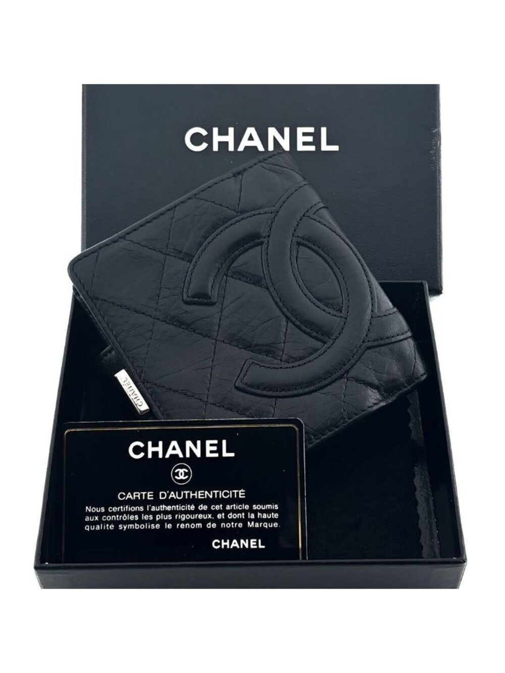 Chanel Wallet Cambon Crinkle Kiss Lock Bifold